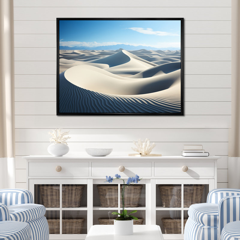 " Coastal Sand Coastal Dunes III ", Black Floater Framed, 34" H x 44" W x 1.5" D