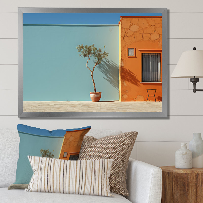 «Turquoise harmonieux», impression sur toile, H 30 po x l 40 po x P 1,5 po, Cadre simple argenté