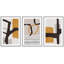 Color Blocks " Mid-Century Gold Black Polygon Collage Abstract Shapes Neutral Modern Art Decor Contemporary " 3 - Pieces-98695726-98695727