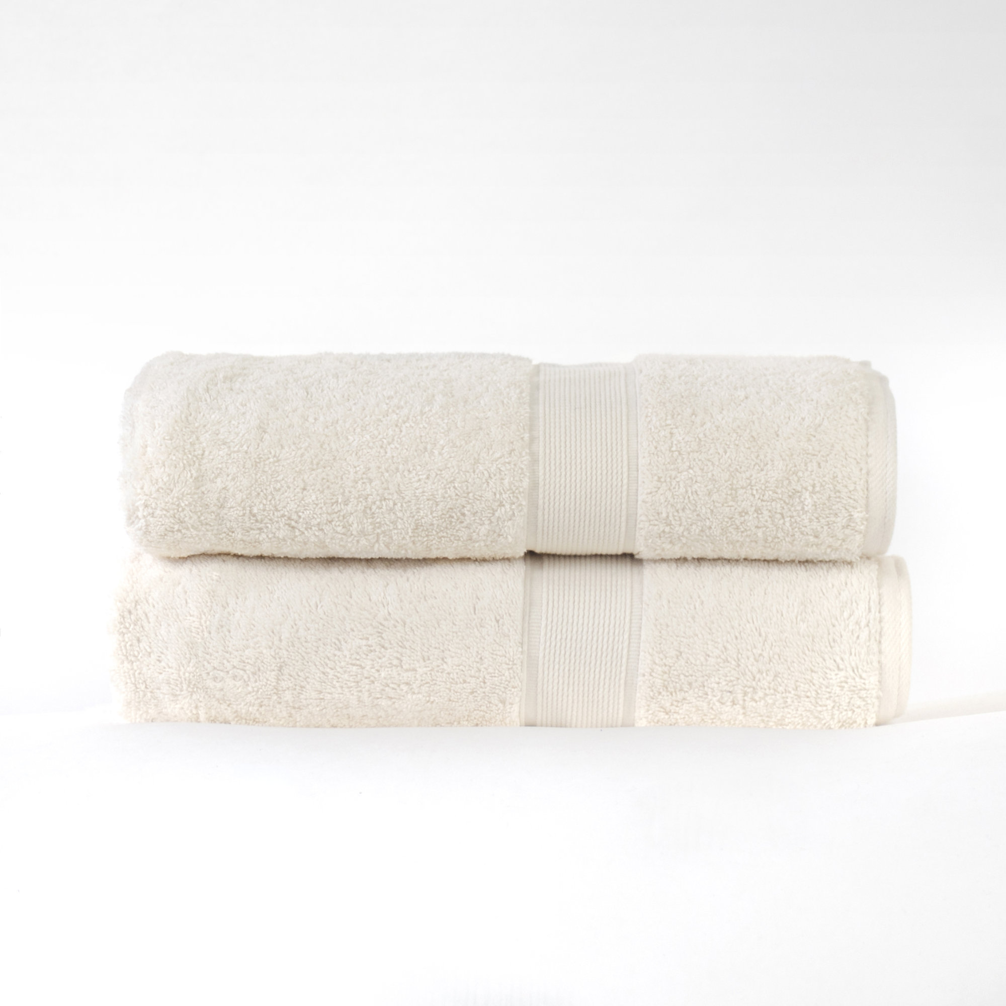 Lyndon 2 Piece 100% Cotton Bath Sheet Towel Set, Ivory