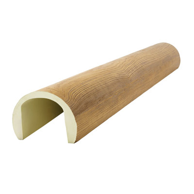Heritage Timber Pueblo Sandblasted Faux Wood Log Beam, Round, 12"W x 9"H x 240"L, Warm Caramel Finish