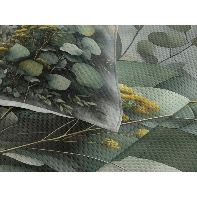 Polyester Floral Coverlet, King Coverlet + 2 Standard Shams