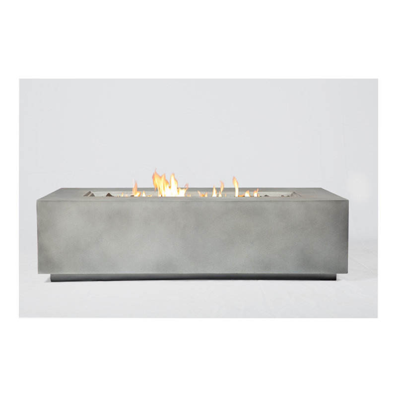 Concrete Propane Outdoor Fire Pit Table, Cream White
