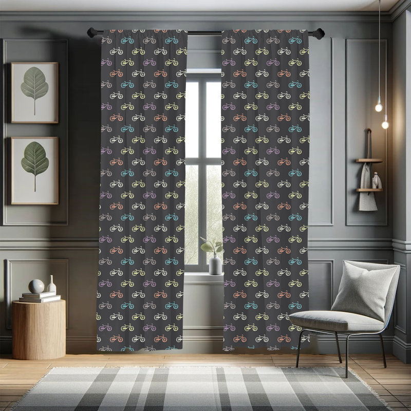 Paire de rideaux semi-transparents avec passe-tringle, 28 po x 63 po
