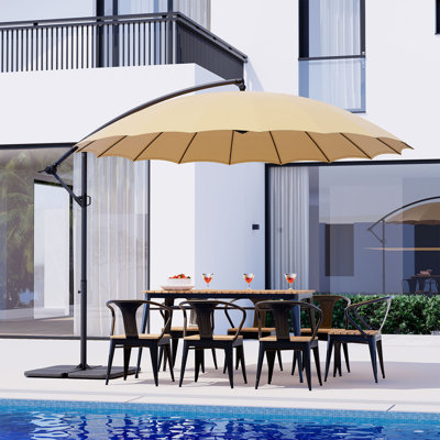 Parasol en porte-à-faux 10 pi avec 18 baleines