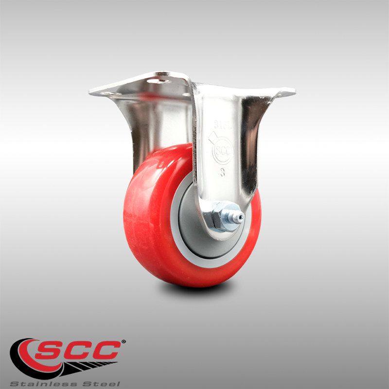 Roulettes en polyuréthane, Rouge