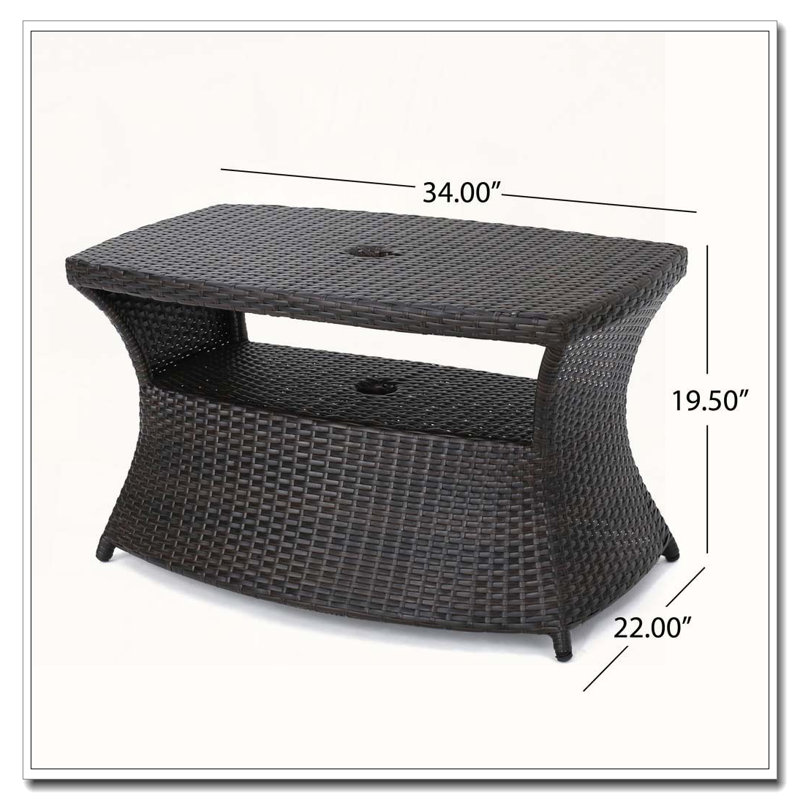 Table basse de patio, Brun multi