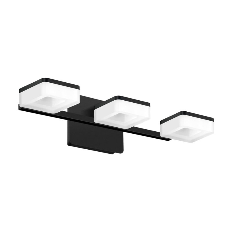 Éclairage pour salle de bain 3 lumières, Noir, noir, noir, noir