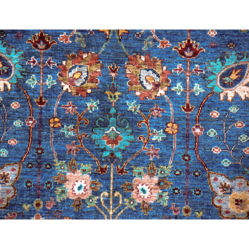 Tapis bleu / orange / beige de haute qualité