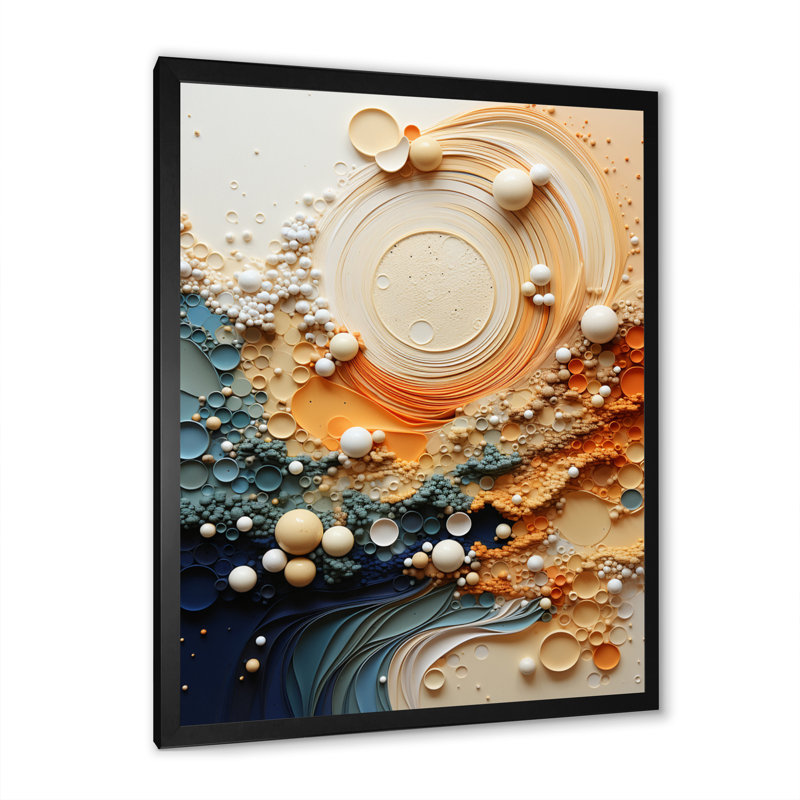 Serene Sands II - Abstract Collages, art mural sur toile, H 40 po x l 30 po x P 1,5 po, Cadre photo noir