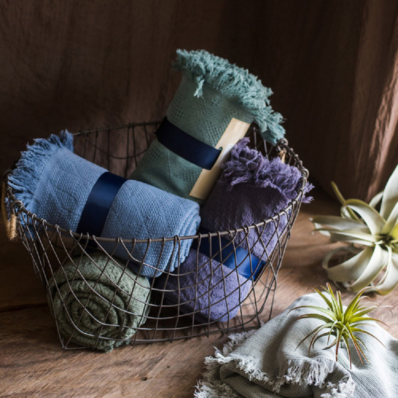 Hand Woven Throw Blanket, Green
