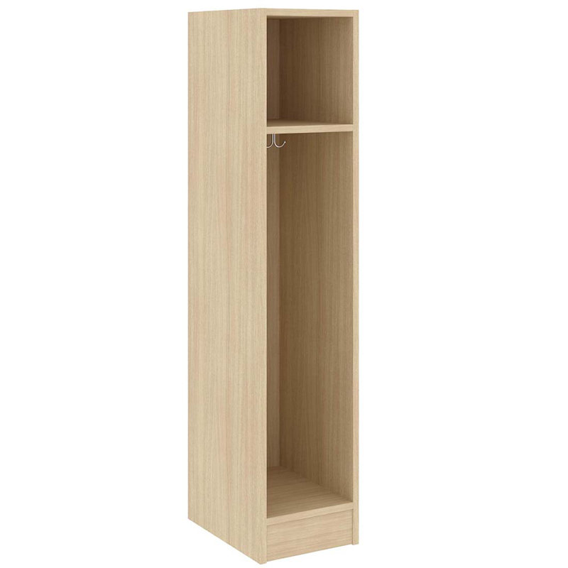Single Wide One Compartment Classroom Cabinet Locker, Battle Creek Oak