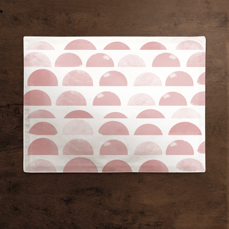 Poly Twill Abstract Rectangle Placemat, Pink