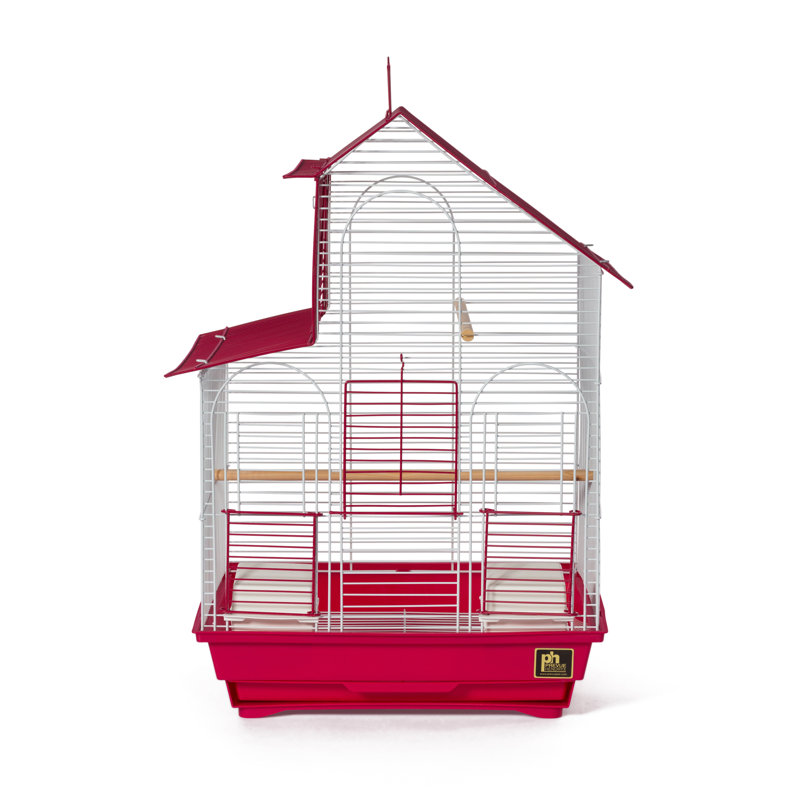 Cage à oiseaux avec perchoir 24 po, Rouge / blanc