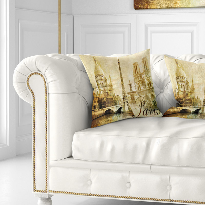 Coussin Old City Paris, 16 po x 1 po, Coussin décoratif