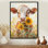 Vache Dorma, peinture avec tournesols III - vache, art mural