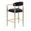 De 2 tabourets de bar de salle à manger rembourrés modernes - métal, rembourrage en mousse, noir et doré, style Mid-Century-1634712485-1634712486