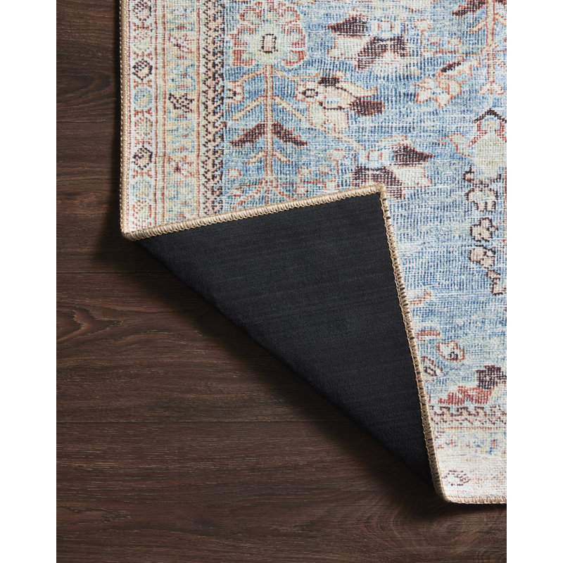 Tapis oriental bleu / beige Georgitte, Rectangle 2 pi 3 po x 3 pi 9 po