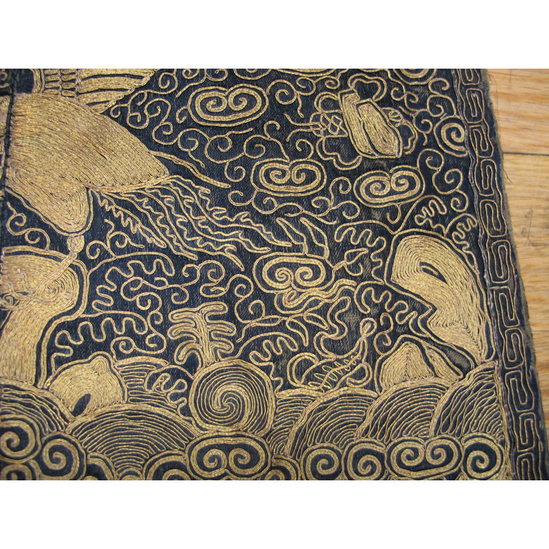 Antique Chinese - Textile Small Scatter Size Wool Black Rug
