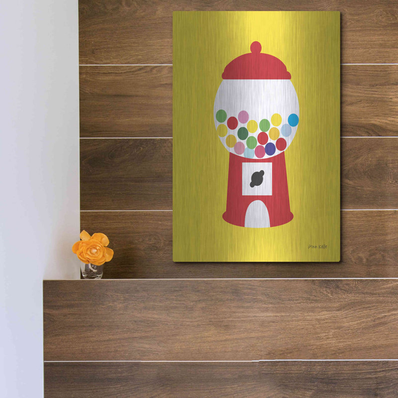 «Gumball Machine» par Ann Kelle - reproduction d'art sur métal sans cadre, H 16 po x l 12 po x P 0,13 po
