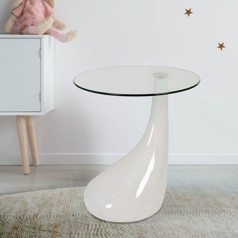 Table de bout Cate Tear Drop, Blanc