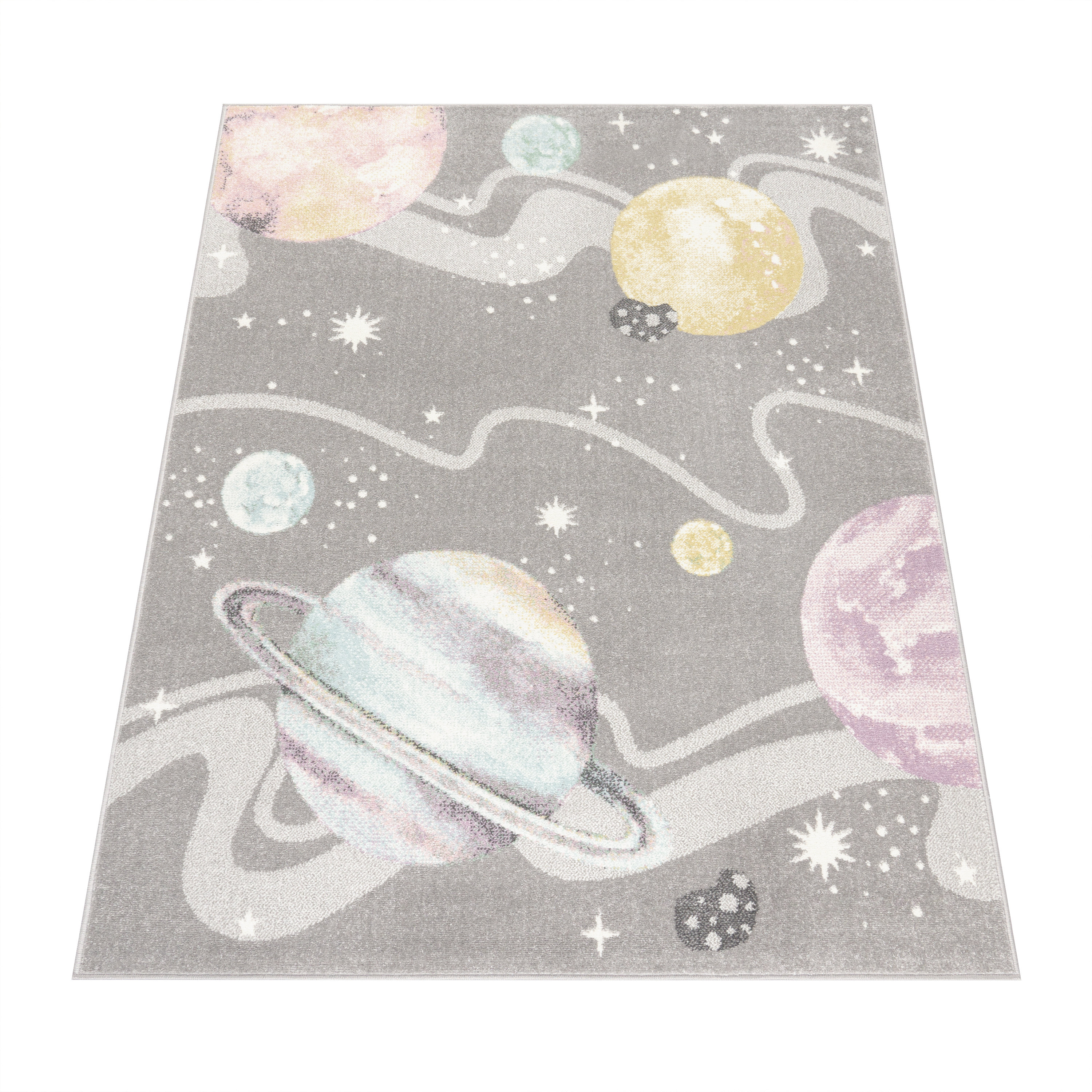 Aplinestars Rug Wade Logan Arielly Kids Rug With Planets And Stars In Pastel Colours ...