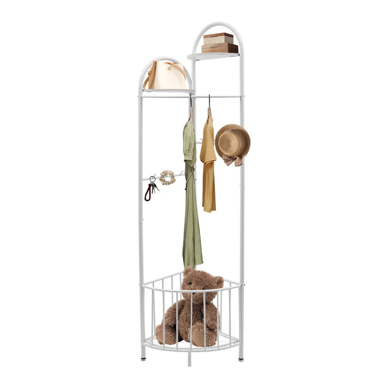 Kamare Metal Freestanding 6 - Hook Coat Rack, White