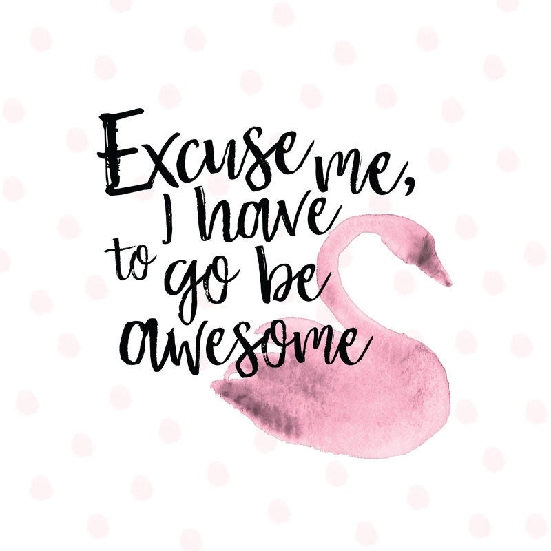 Excuse Me Swan - Wrapped Canvas Print, 91cm H x 91cm W x 3.8cm D