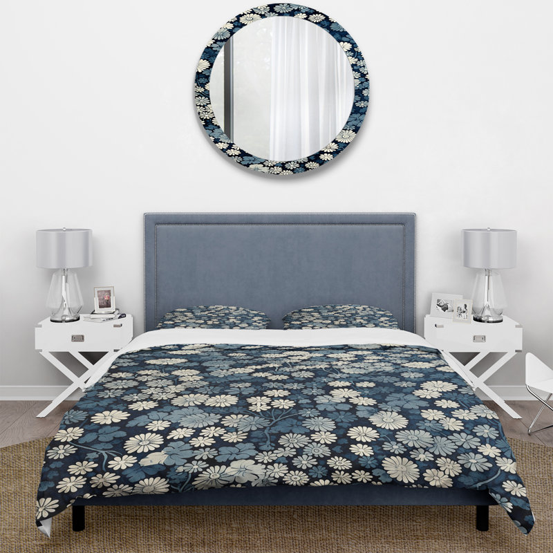Ensemble de housse de couette Blue and White Moonlit, Housse de couette pour très grand lit
