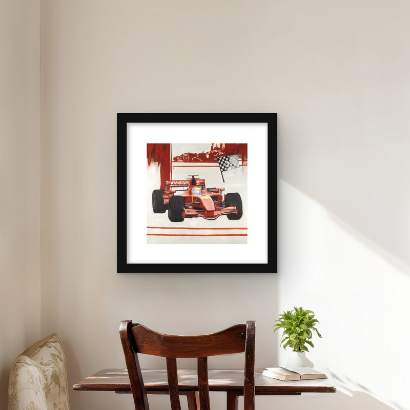 Imprimé mat encadré pour décor de voiture Formule 1 Car, Noir, 16" H x 16" W