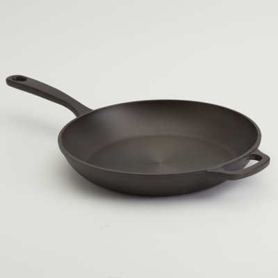 Smith & Clark 12" Smooth Cast Round Pre-Seasoned Cast Iron Skillet Fry Pan