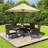 4-Person Patio HDPE Rattan Dining Set with Umbrella Hole