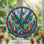 «Blue and Orange Phoenix in Circular Vitrail», art mural sur toile-786135536
