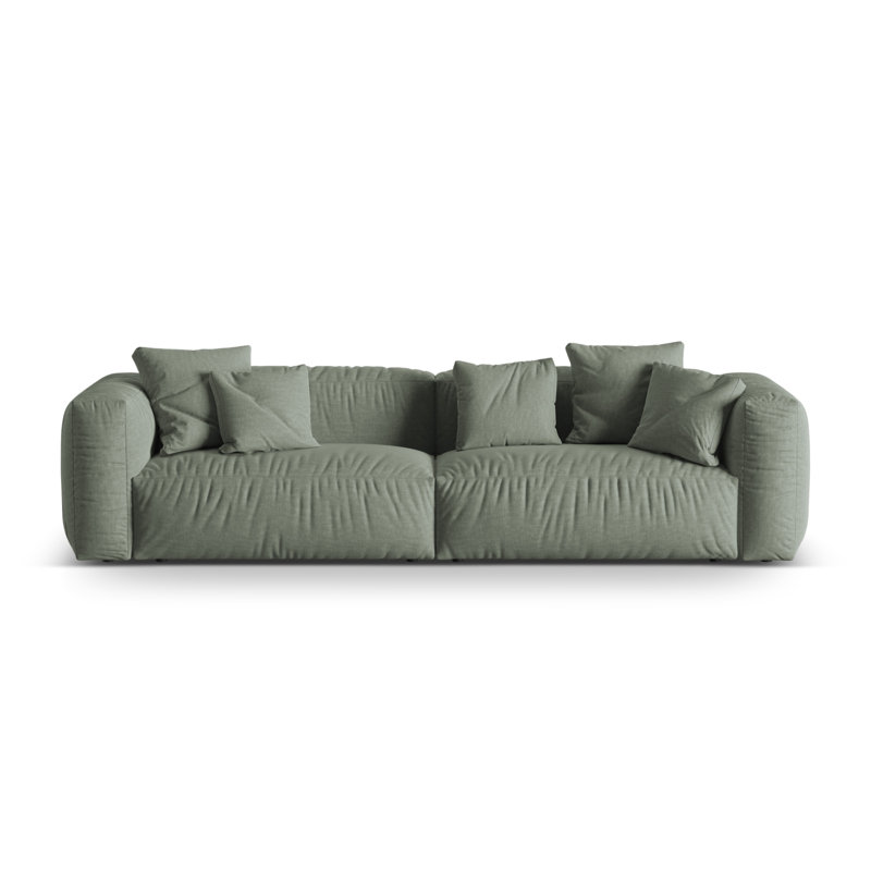 Carlens 4 Seater Sofa, Moss Green, Structured Fabric, 4