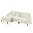 Beige / chenille blanche