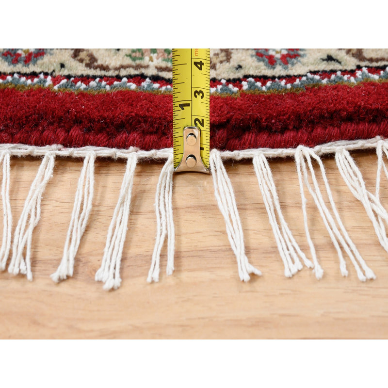 Mascaro One-of-a-Kind 4'1" Round Silk Area Rug in Red