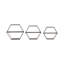 Sculpture hexagonale en métal et bois pour décoration intérieure - Décoration murale décorative pour chambre à coucher ou bureau - ensemble de 3, 26 po, 24 po, 21 po, noir-89124668