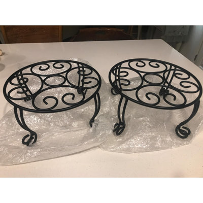 Ensemble de 2 supports pour plante en fer robuste, 11,8 po de diamètre, 6 po de hauteur