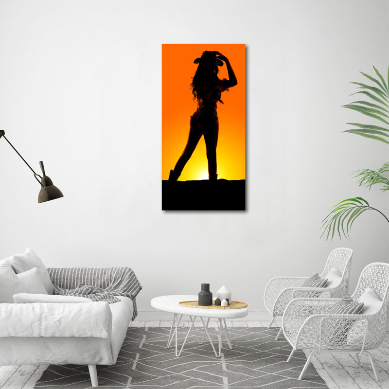 Cowgirls Silhouette 1 Piece Wrapped Canvas Wall Art