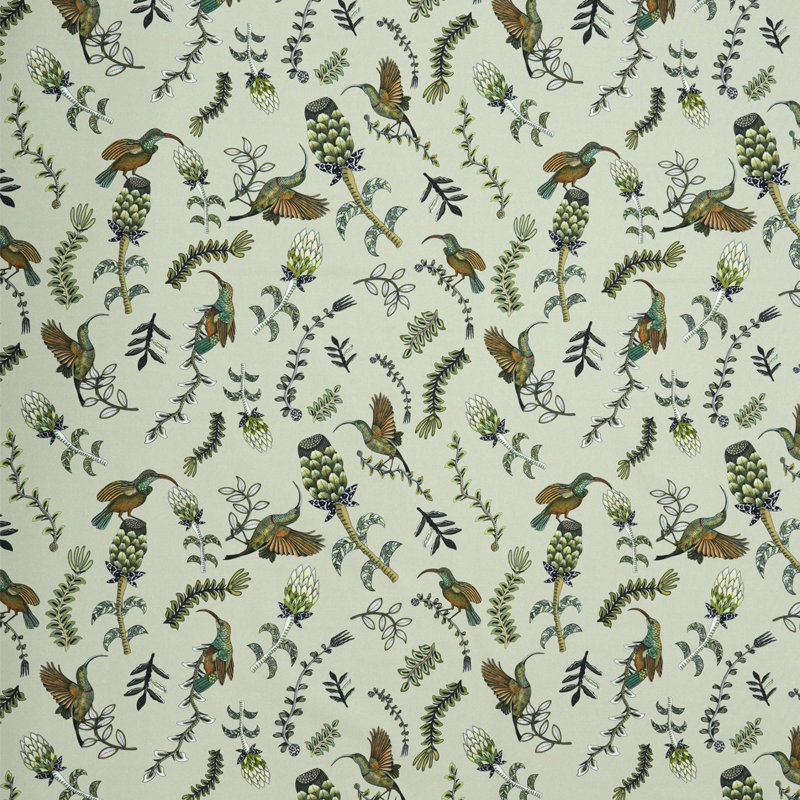 Protea Garden Linen Fabric, Stone