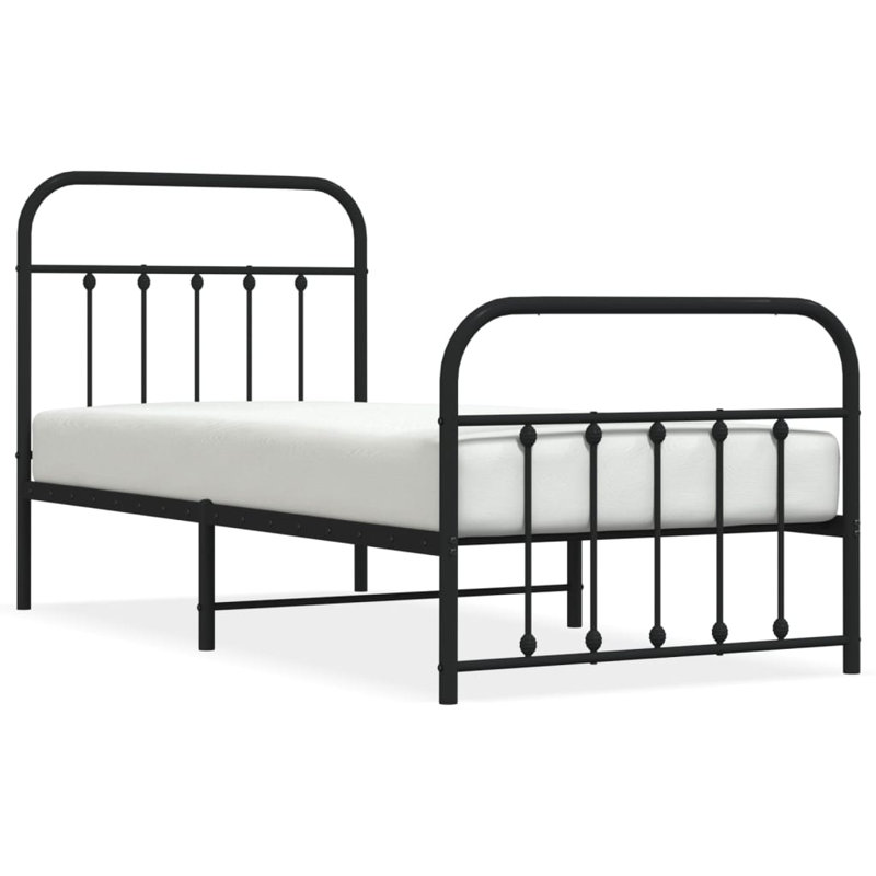 Winsford Bed, Black, European Single (90 x 200cm)