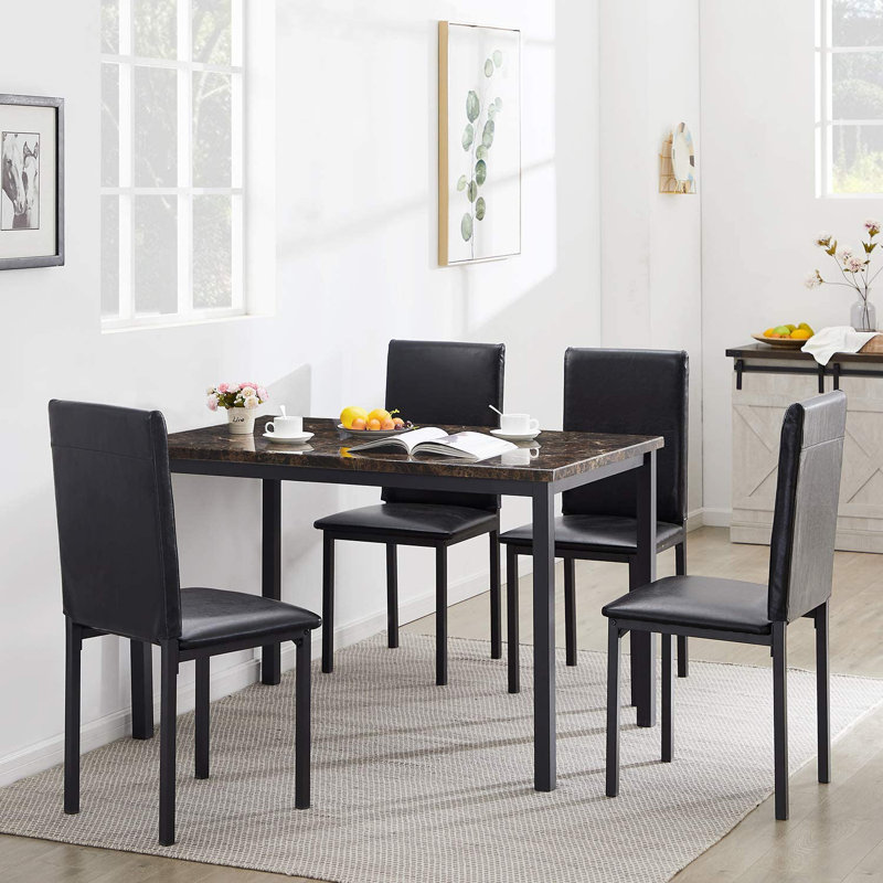 Ensemble repas pour quatre personnes, Noir, L 41,8 po x H 30,1 po x P 29,9 po