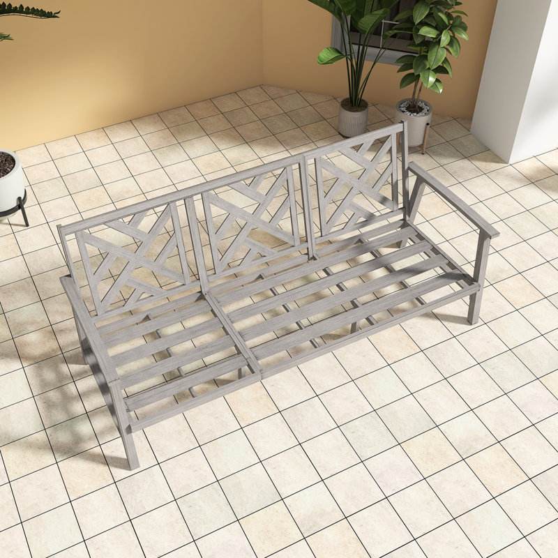 3-Seating Aluminum Frame Garden Sofas, Light Gray