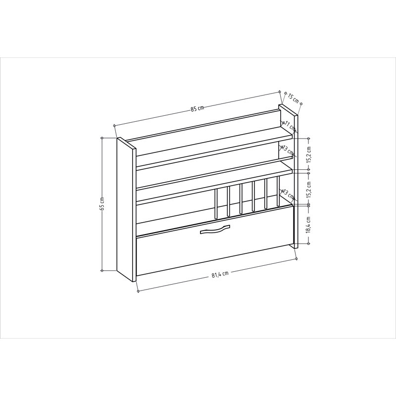 Degraff Cabinet Shelving Rack, Oak