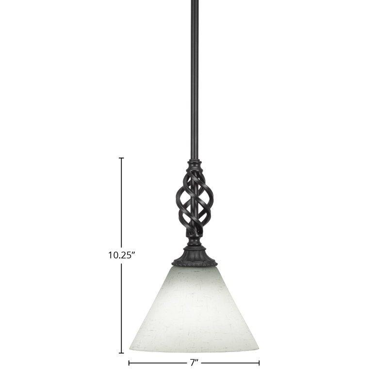 Eleganté Stem Hung Mini Pendant, 10.25" H x 7" W x 7" D