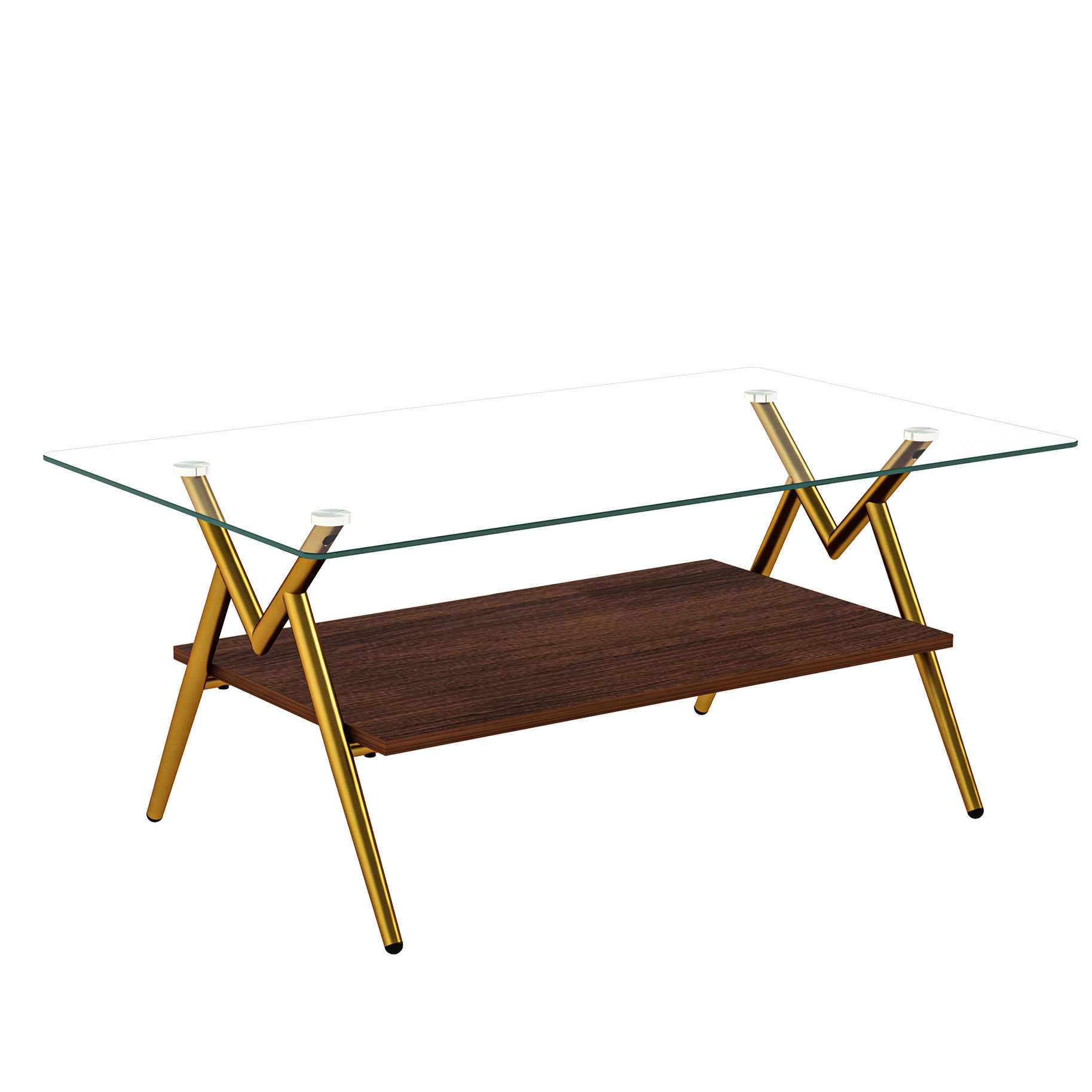 George Oliver Modern Coffee Table With Clear Glass Surface And Stable ...