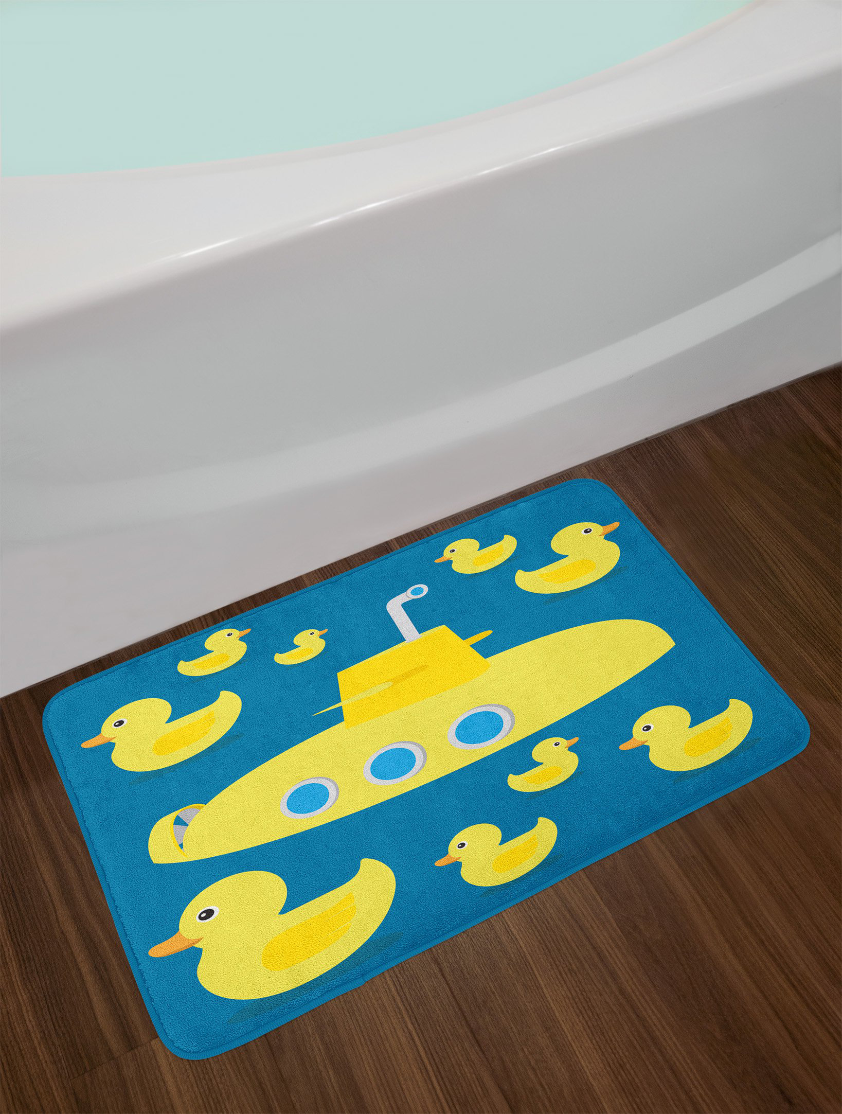 East Urban Home Duckies Navy Blue Rubber Duck Bath Rug Wayfair