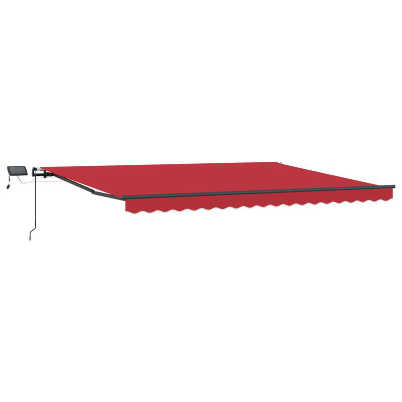 Brayden Studio Retractable Patio Awning, 400 cm W x 350 cm D, Red