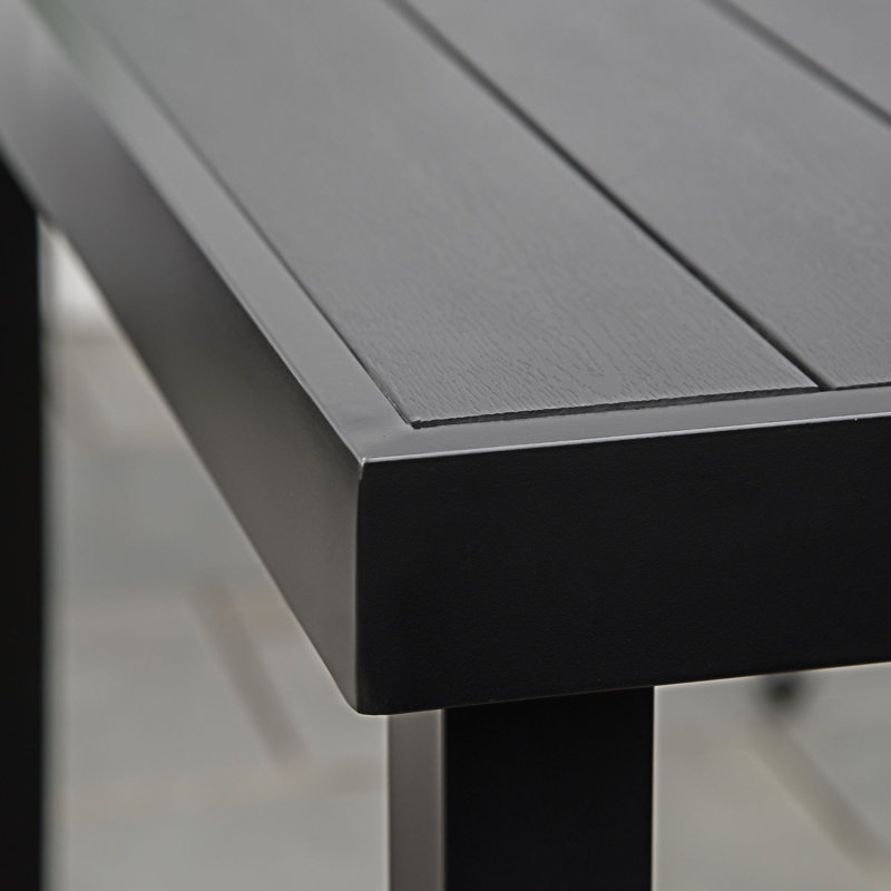 Table de salle à manger d'extérieur, Noir, H 29,31 po x l 55,01 po x P 35,51 po