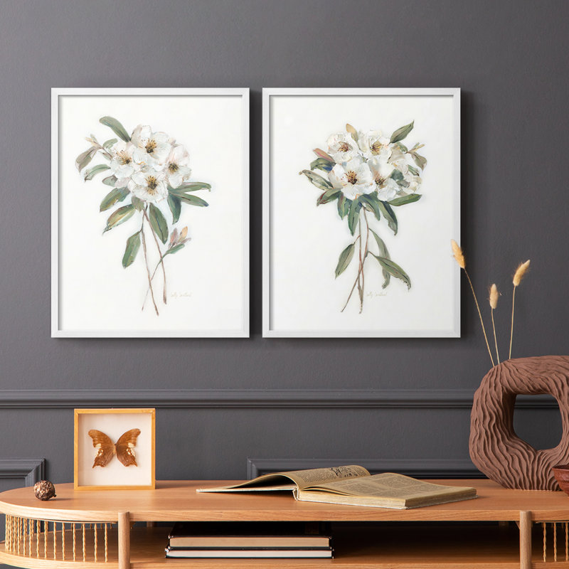 Impression encadrée Mountain Laurel I-Premium - prête à être accrochée - aucun clou requis - aucun clou requis, Blanc